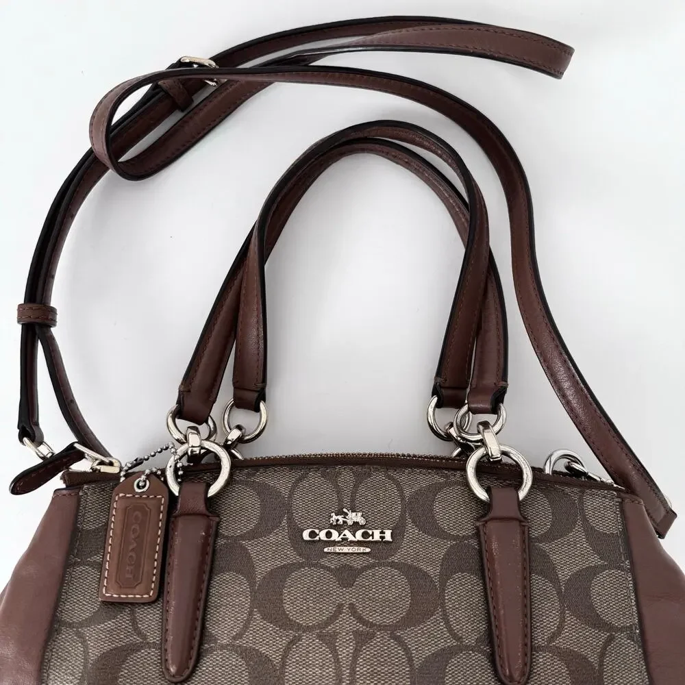 Coach Christie Carryall Mini Satchel Crossbody Monogram F58290 Coated Canvas - Picture 6 of 16